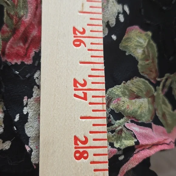 Whimsgoth Boho Black and Pink Ruffled Bell Sleeve Blouse - Picture 11 of 11